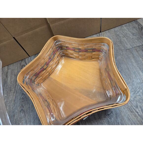 Longaberger 2001 Holiday Hostess Shining Star Basket Protector Liner Tie On - Picture 3 of 6